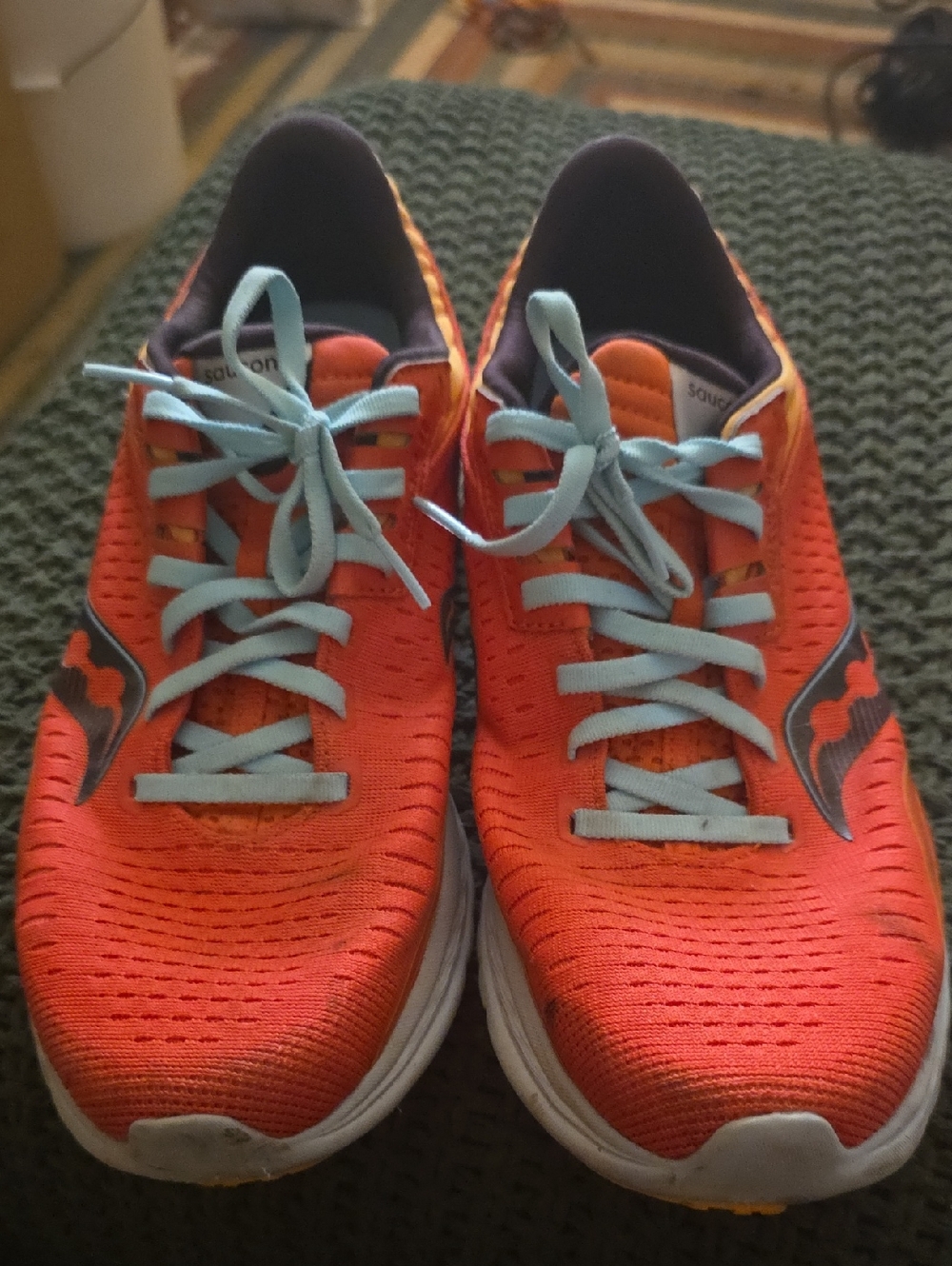Saucony Womens Kinvara 11 S10551-46 Red Yellow Running Shoes Lace Up Size 11